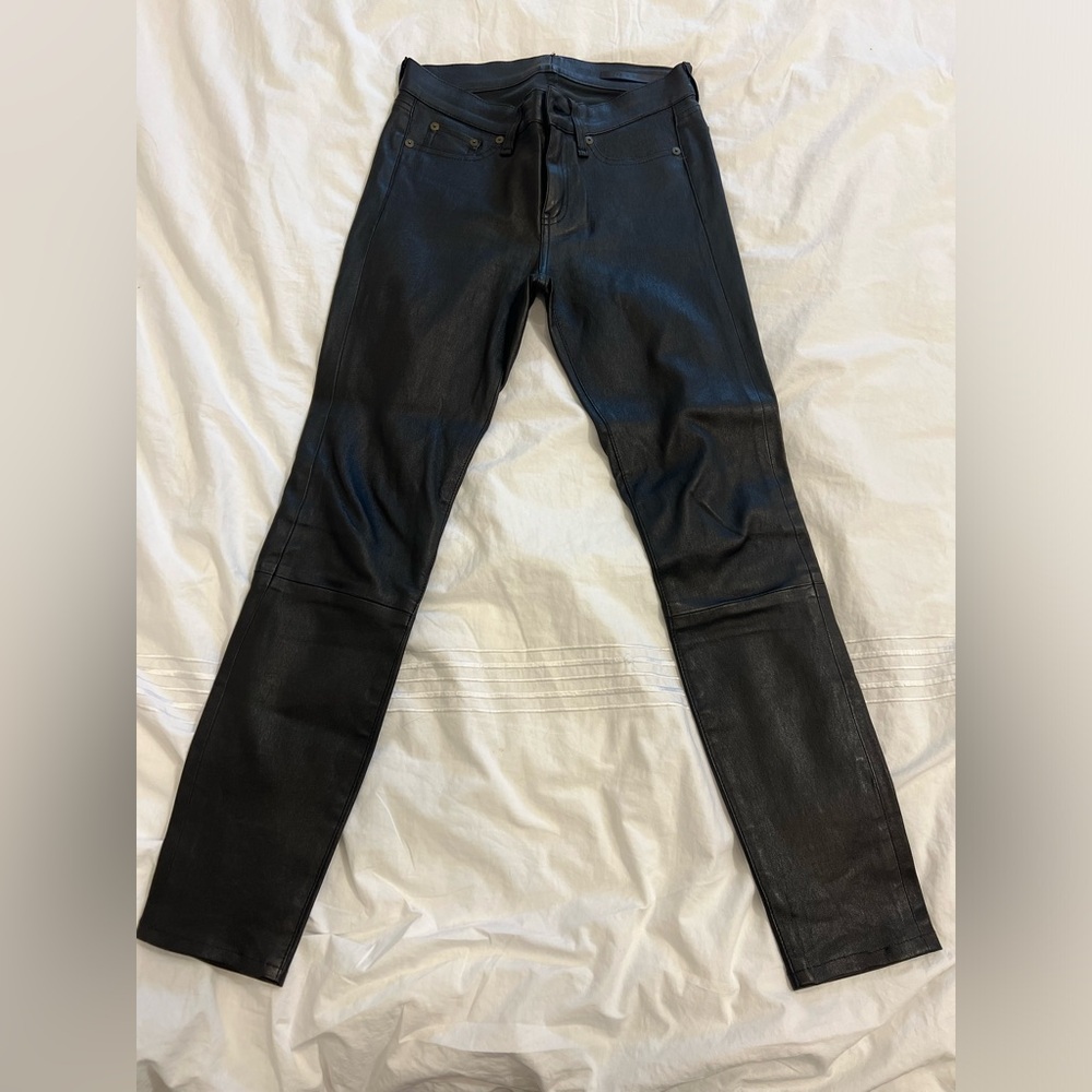 Rag and Bone - Real Lamb Leather Black Skinny Jeans